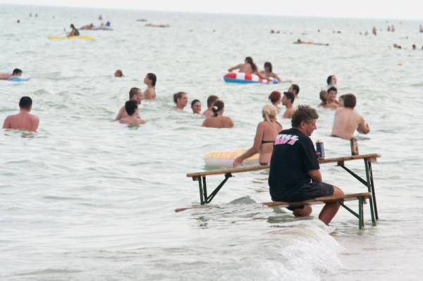 Fancy drinking beer at a table in the Black Sea? Anything is possible in Vama Veche!