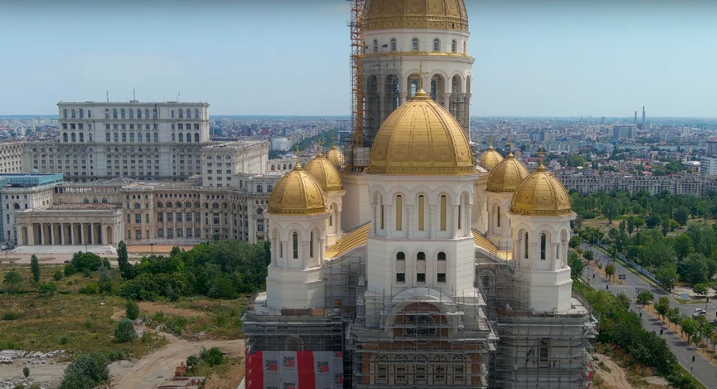 the national cathedral drone view