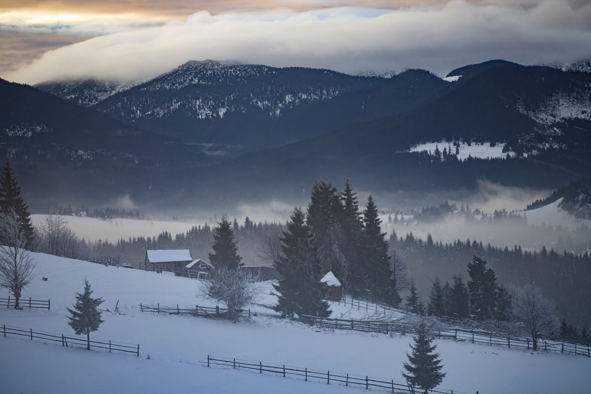 winter in a Romanian village