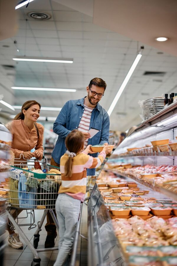 buying food in a Romanian supermarket