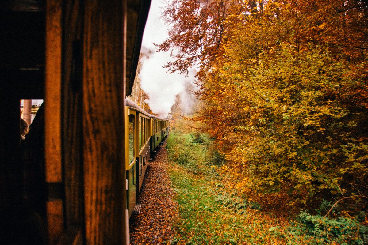 scenic views Romanian train travel