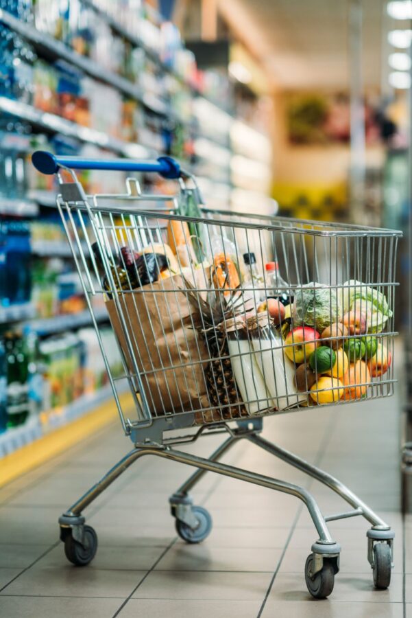 shopping cart in Romanian supermarket