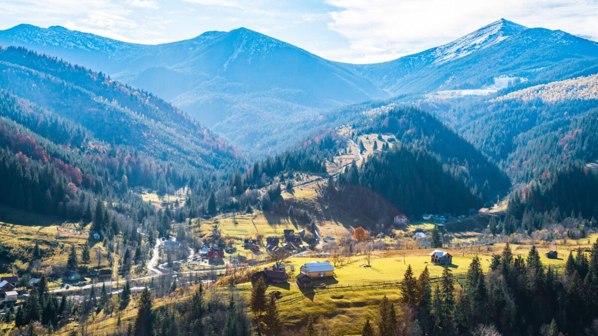 beautiful mountain village in Romania