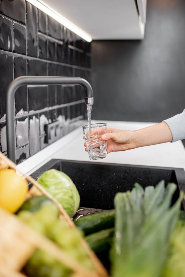 drinking water from the tap