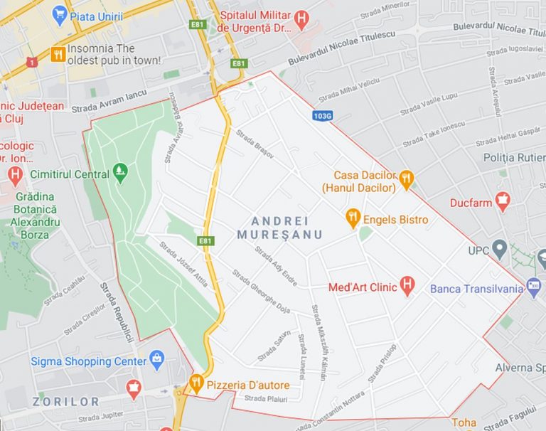 Andrei Muresanu Neighborhood Cluj Napoca Map