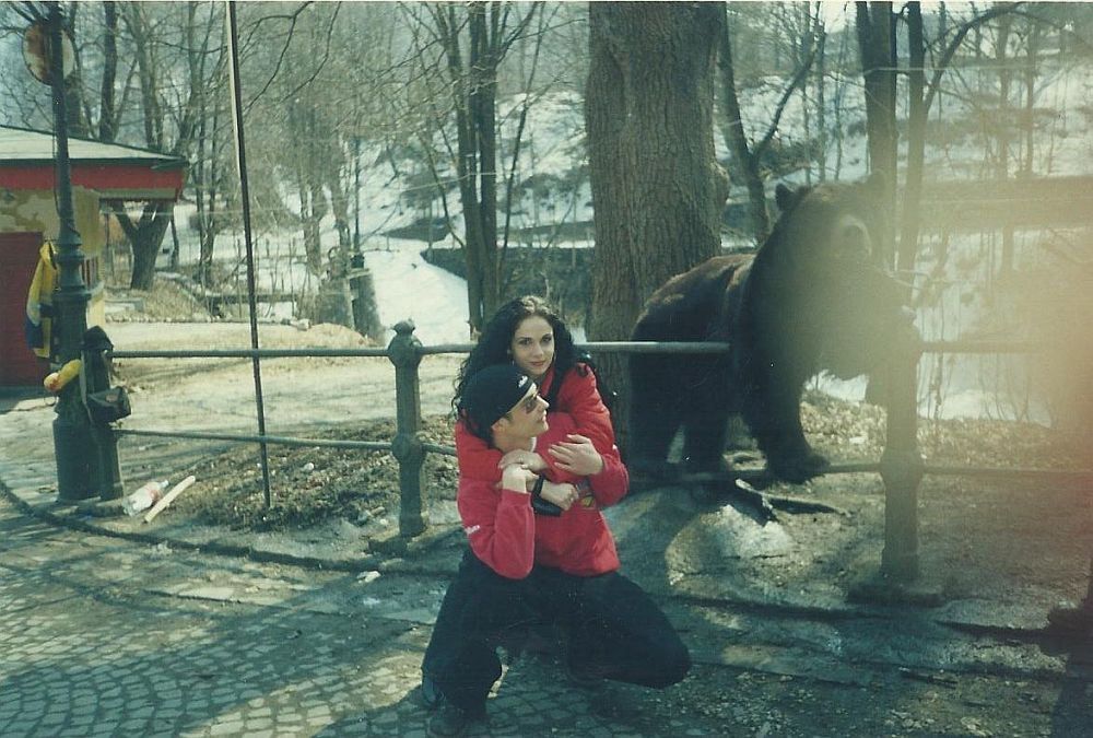 Calin with the tamed bear photo