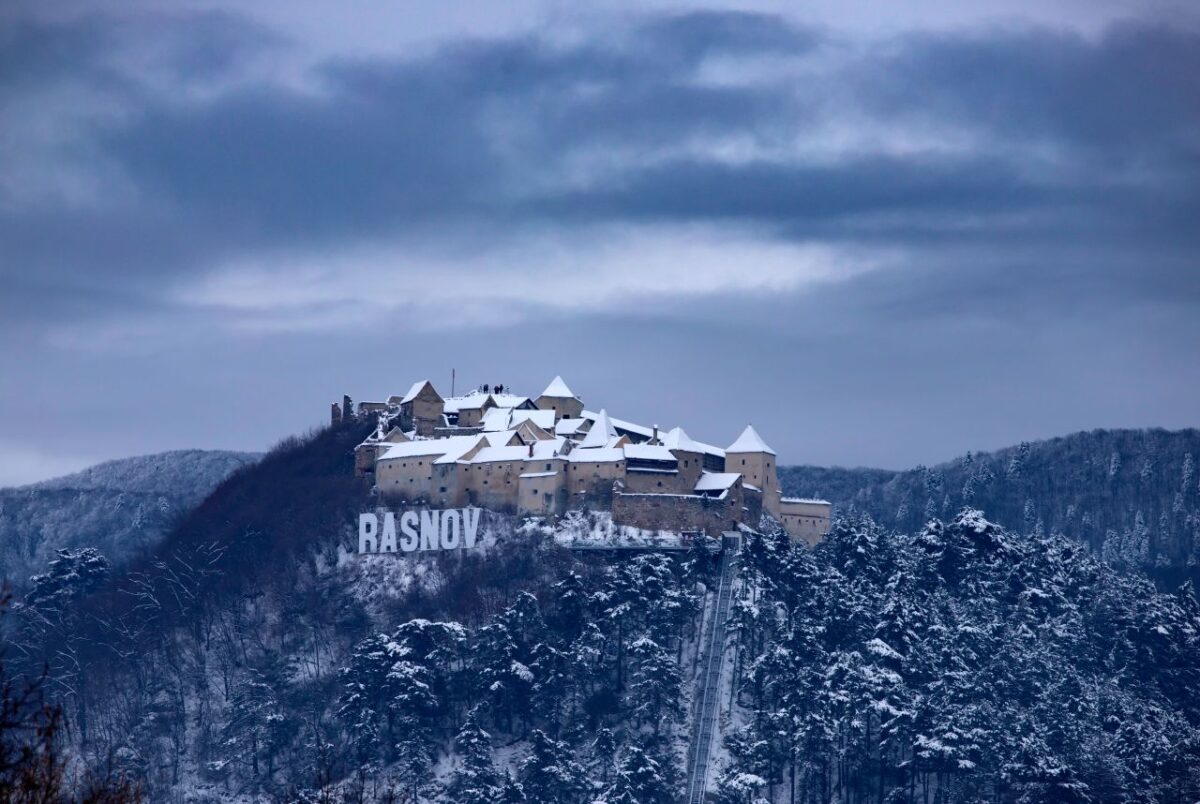 Rasnov Fortress during the winter