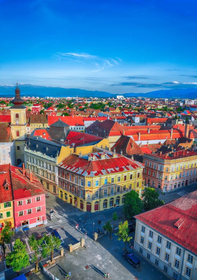 sibiu romania aerial view