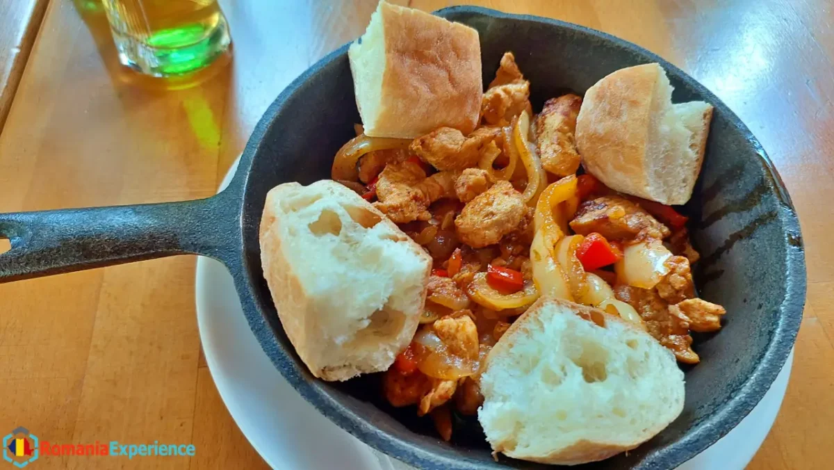 Traditional Romanian food at restaurant