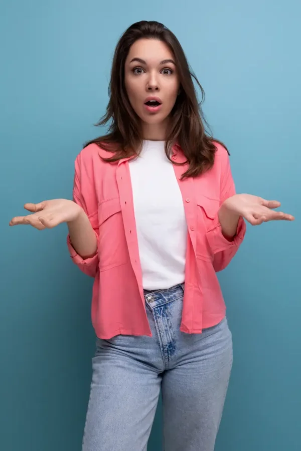 expressive woman gesturing
