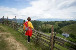 tourist enjoying Romanian travel