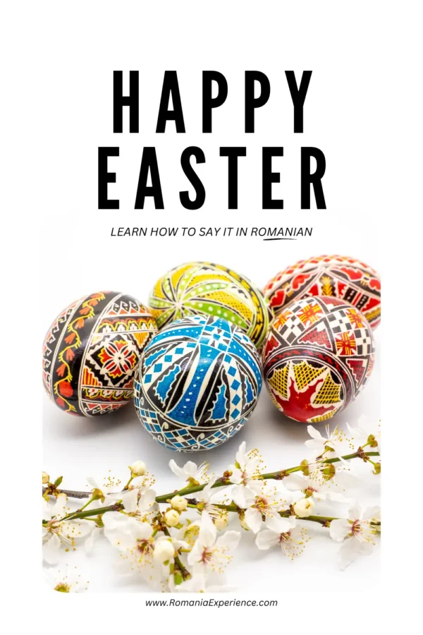 Happy Easter in Romanian Pinterest Pin