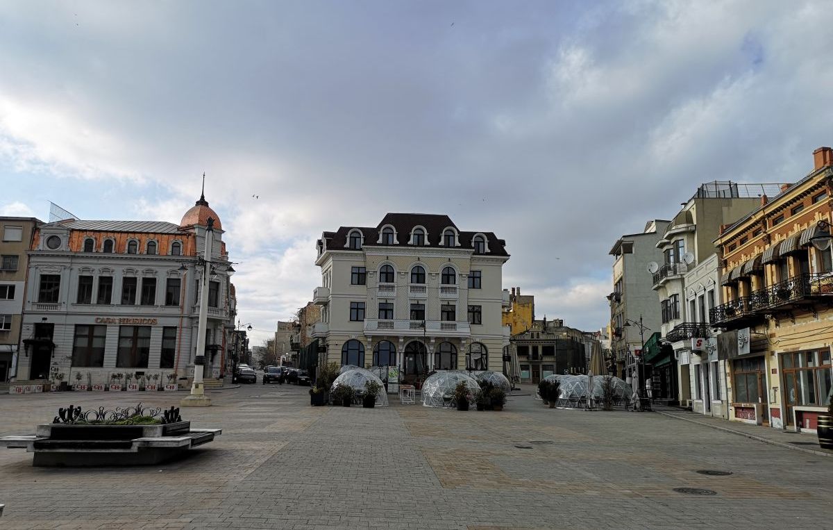 Constanta city center in the winter