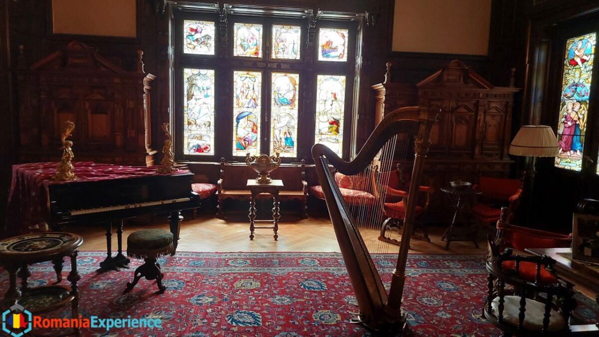 the music room in Peles castle in Sinaia