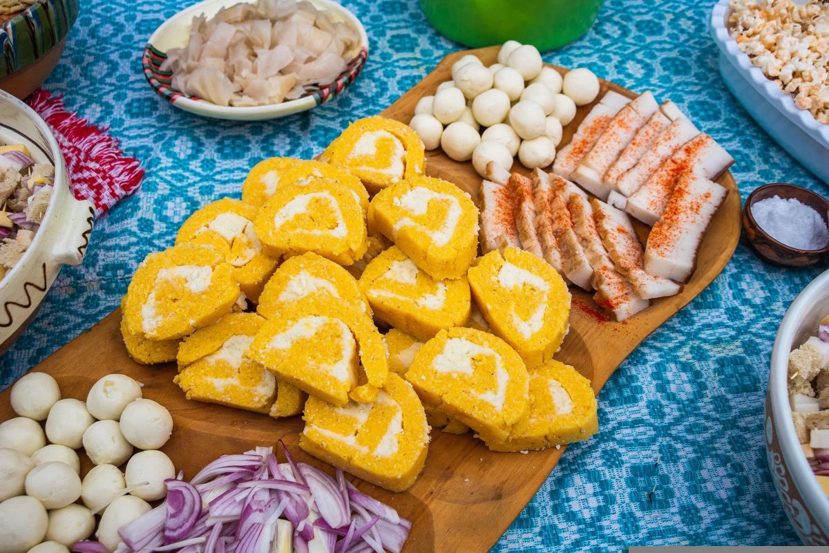 traditional Romanian food on a platter