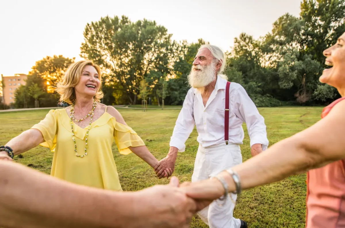 seniors bonding outside