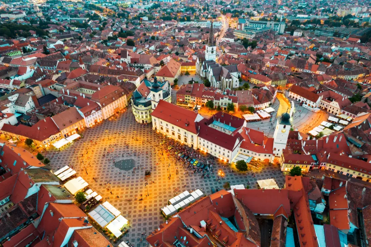 aerial view of Sibiu
