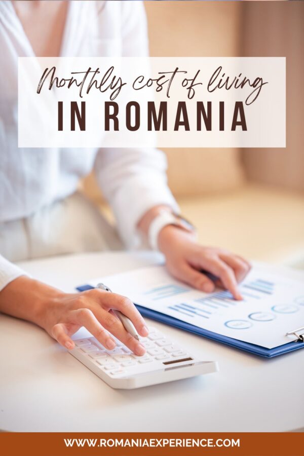 Monthly cost of living in Romania Pinterest Pin