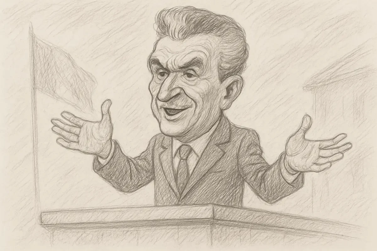 Nicolae Ceausescu Caricature 2