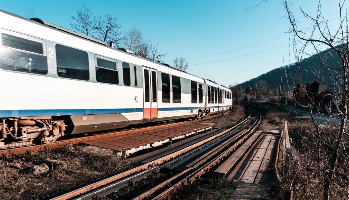 train traveling in Romania
