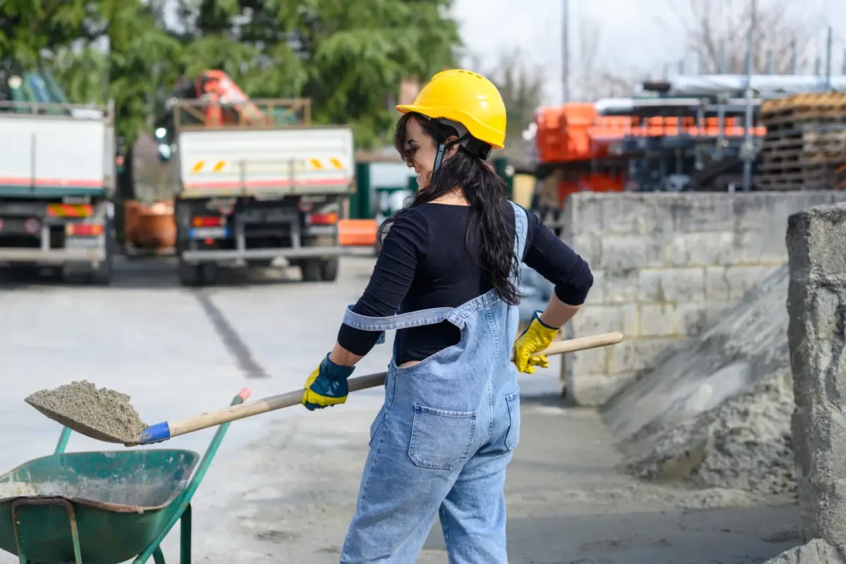 woman working on construction site