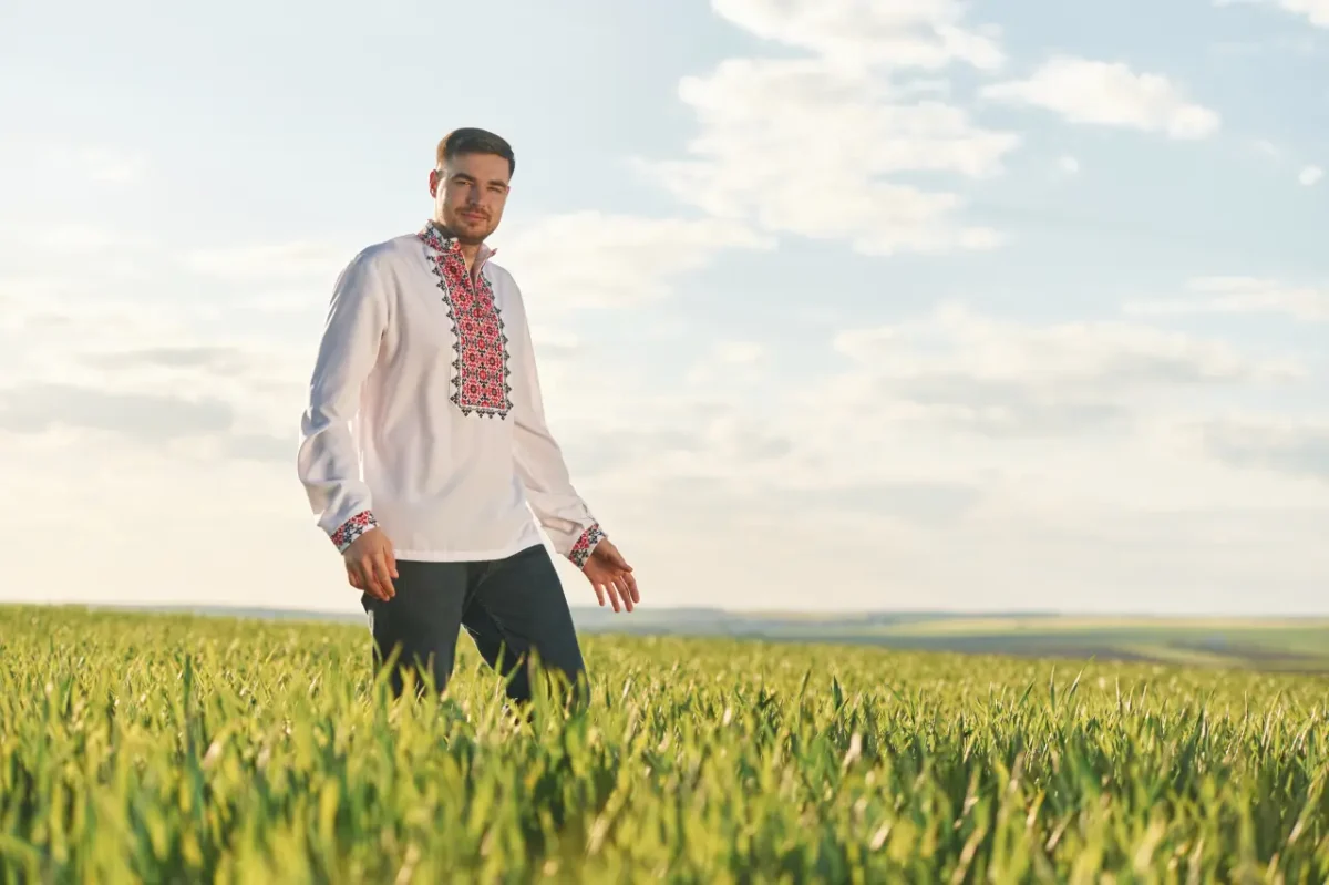 good looking Romanian man in the fields