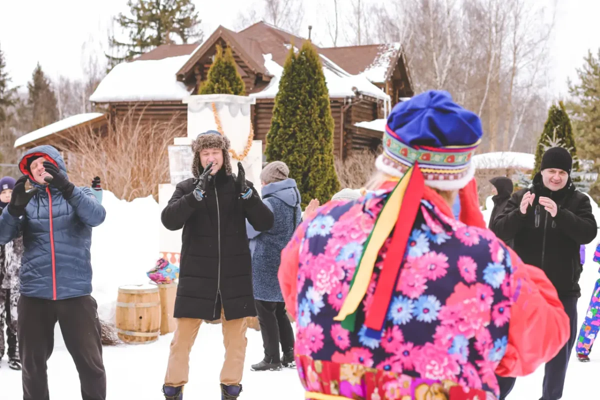 winter celebration in a Romanian village