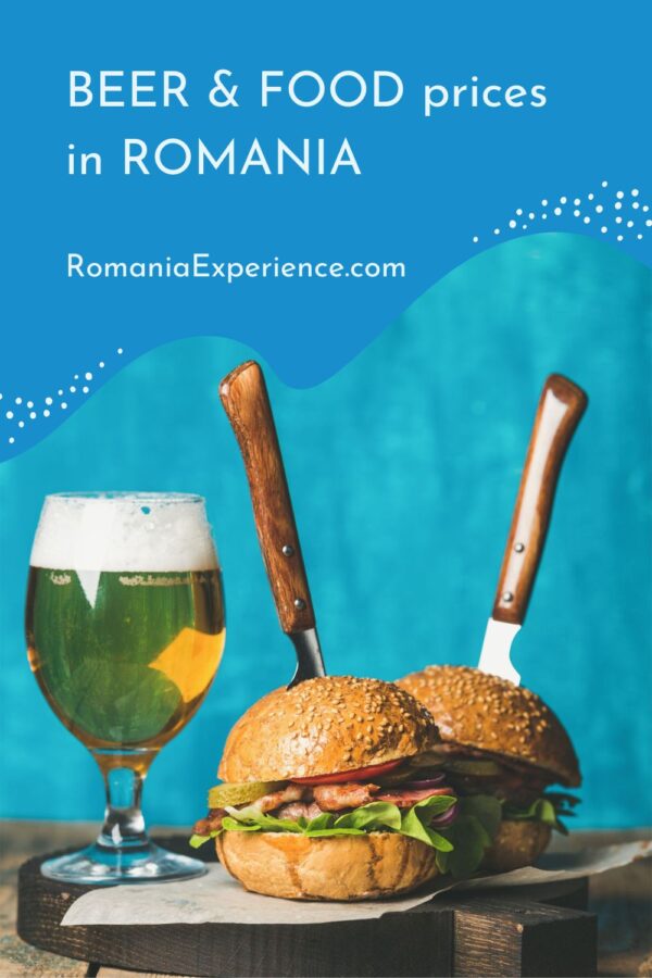 Beer and food prices in Romania Pinterest Pin