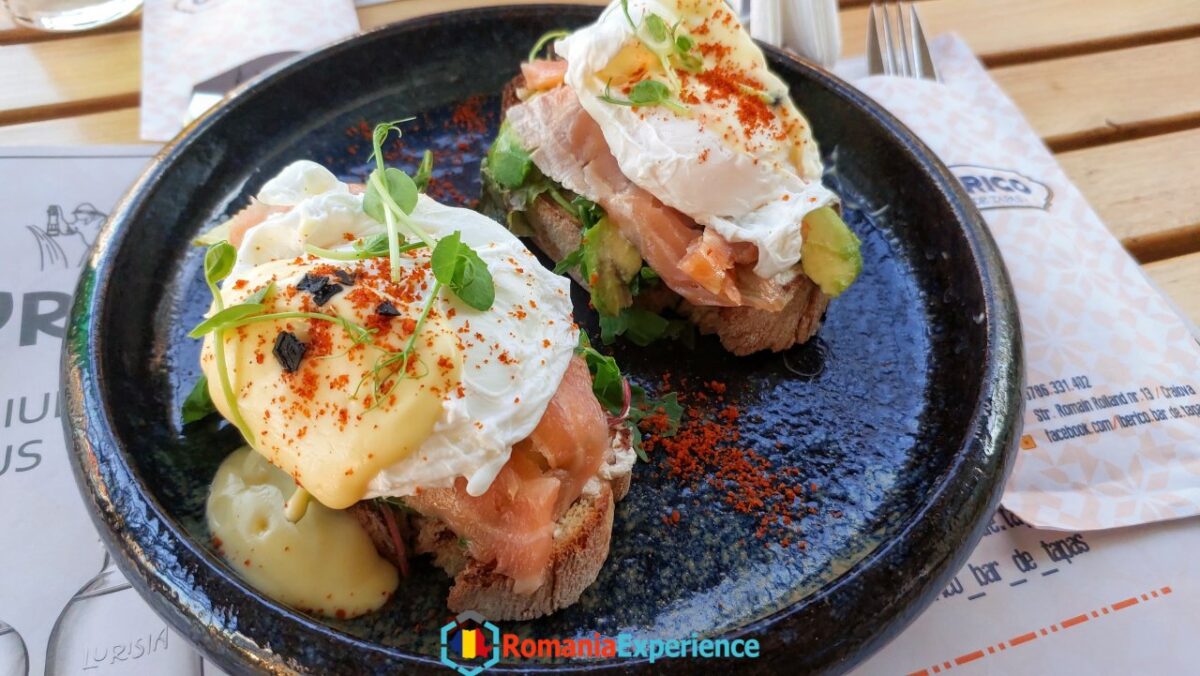 Photo of eggs benedict dish at Iberico restaurant in Craiova