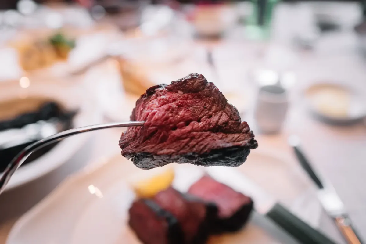 perfectly cooked beef