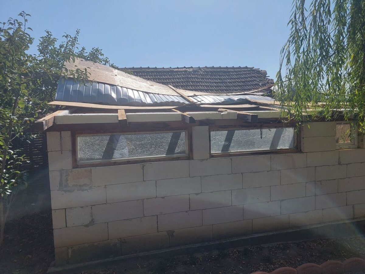 my shed with destroyed roof