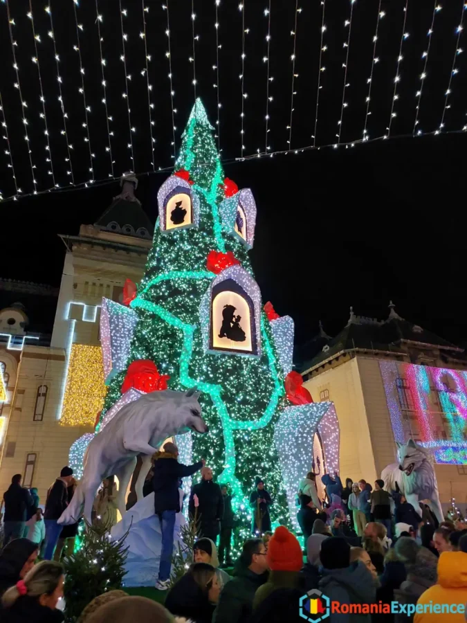 focus on the Christmas tree