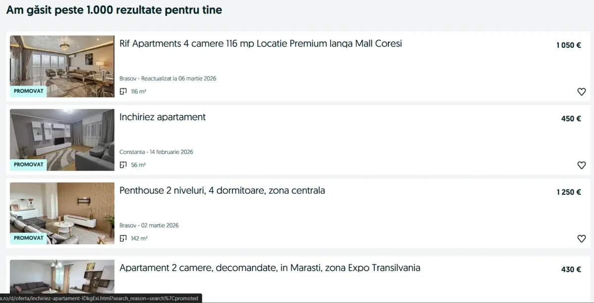 olx website screenshot of listings