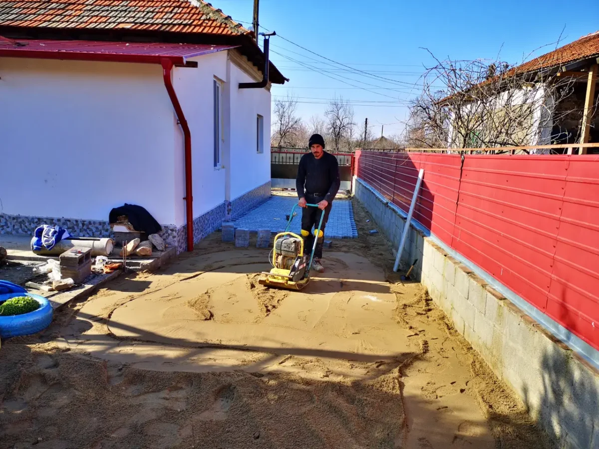 paving the main yard area